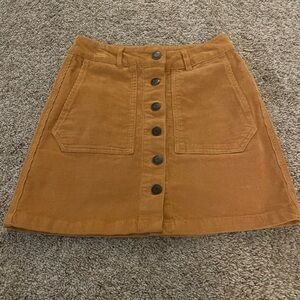 Wild Fable Corduroy Button-Front Brown Skirt